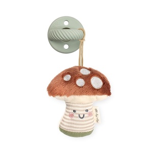image:imageItzy Ritzy Pacifier amp Lovey Set  Includes Silicone Pacifier with Stuffed Animal Lovey  Detachable Plush Llama Binky Holder amp Coordinating Mint Silicone Binky Ideal for Ages 0 Months amp UpMushroom