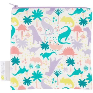 image:imageItzy Ritzy Reusable Snack Bag  7 x 7 BPAFree Snack Bag is Food Safe Washable amp Ideal for Storing Snacks Pacifiers Electronics amp Makeup in a Diaper Tote Purse or Suitcase Purple Dinosaur