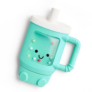 image:imageItzy Ritzy Silicone Rattle Teether BPAFree Silicone Teether with Rattle for Babies amp Toddlers  Features a Gentle Rattle Sound Colorful Beads amp Multiple Textures Travel CupTravel Cup
