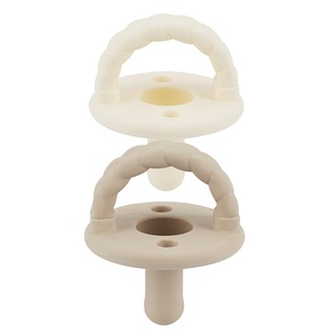 image:imageItzy Ritzy Silicone Pacifiers for Ages 618 Months  Itzy Soother Pacifiers Feature Collapsible Handle amp Two Air Holes for Added Safety  Set of 2 in Light amp Dark PinkButtercream  Toast