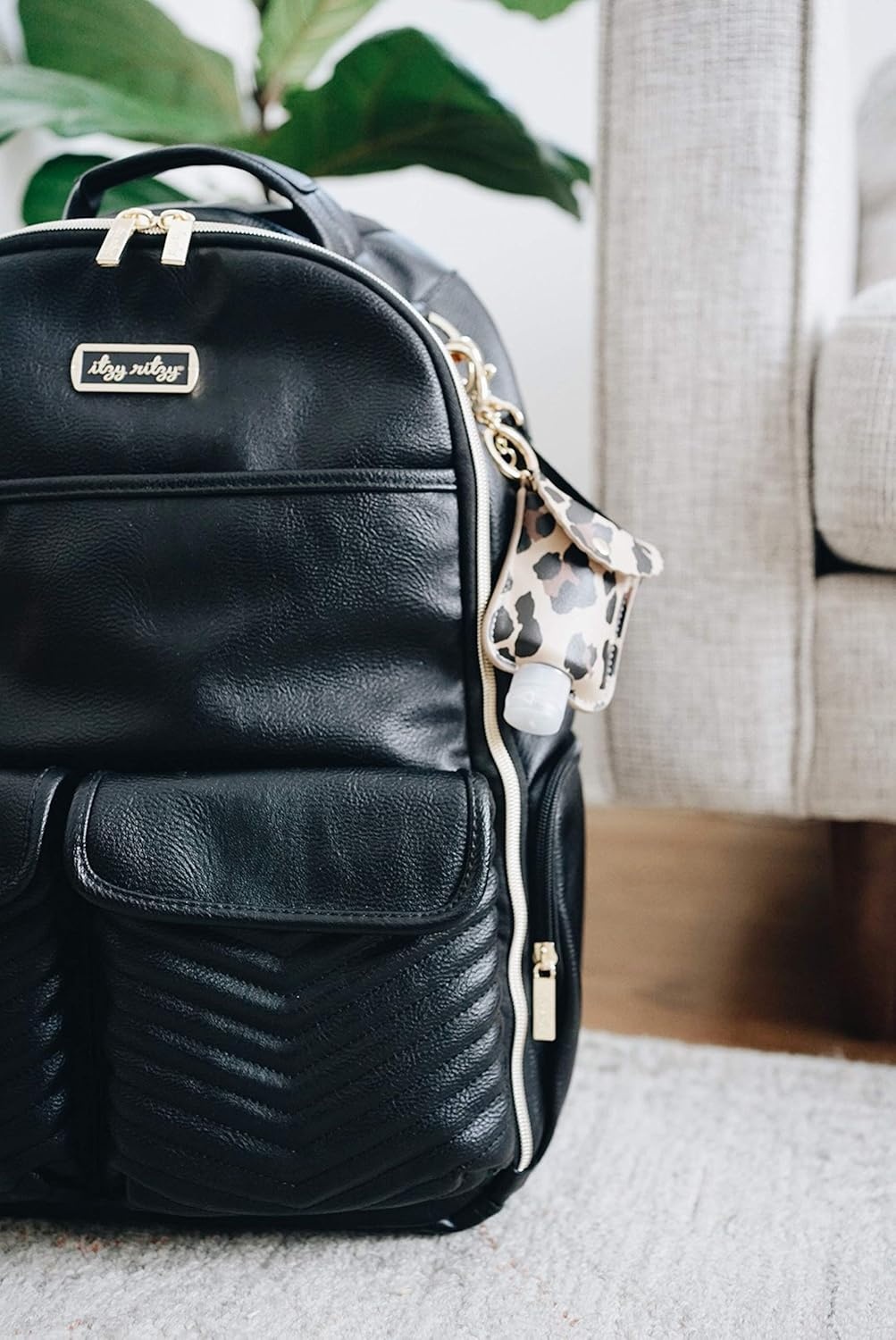 image:imageItzy Ritzy Hand Sanitizer Holder Hand Sanitizer Case Keychain Fits 2Ounce Bottles of Sanitizers Not Included Clips to Diaper Bag Purse or Travel Bag Leopard