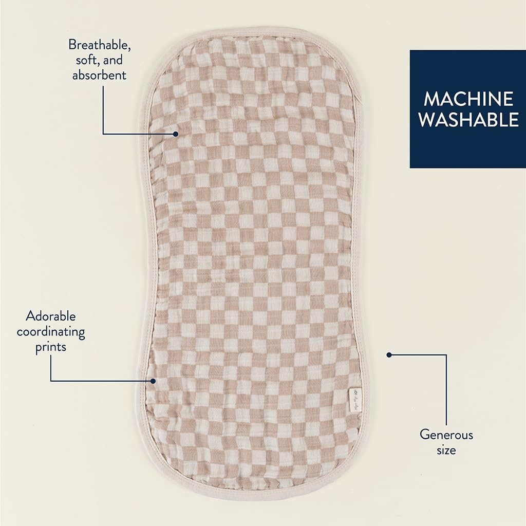 image:imageItzy Ritzy Set of 2 Baby Burp Cloths UltraSoft Absorbent Burping Cloths for Babies Made of 100 Cotton Muslin and Generously Sized with Trendy Coordinating Prints Machine Washable StrawberryCheckerboard