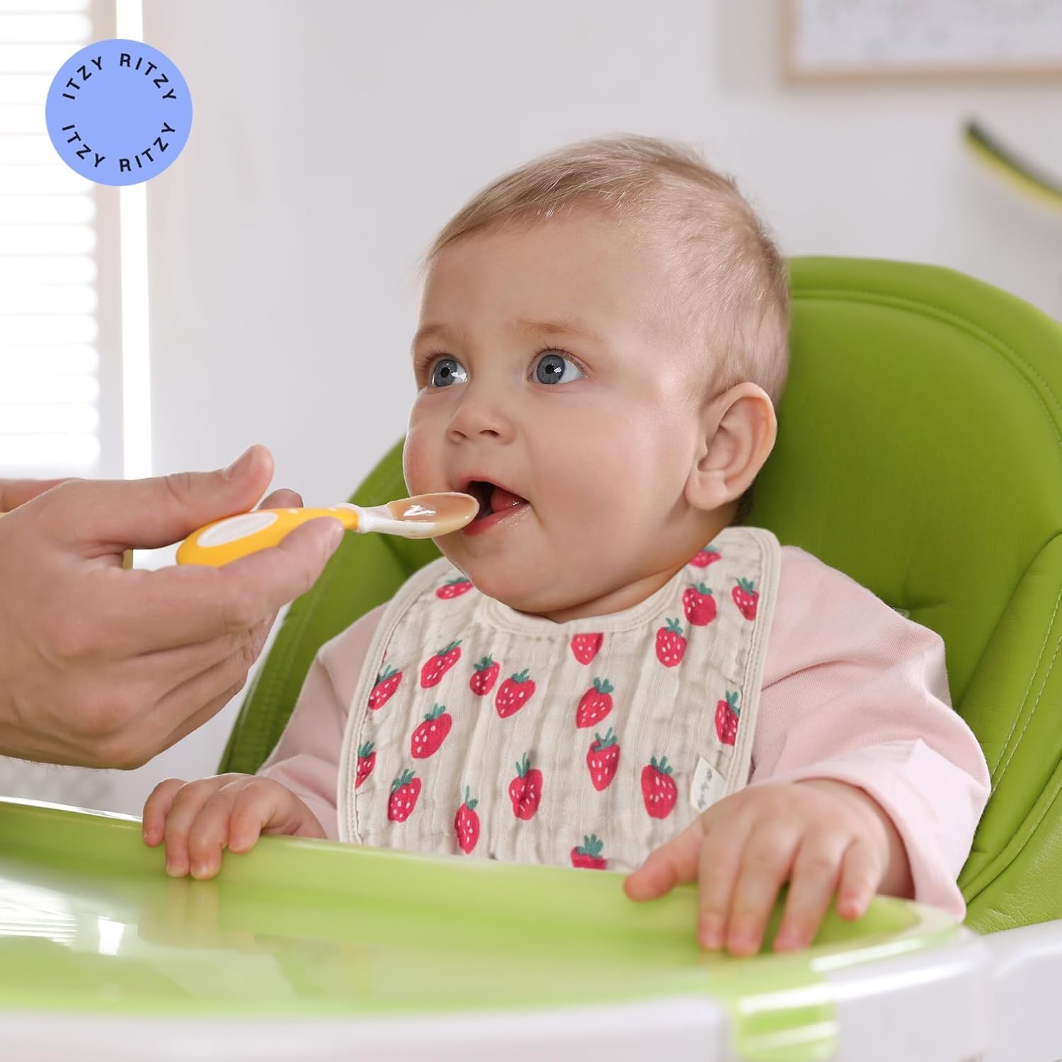 image:imageItzy Ritzy Set of 3 Baby Bibs UltraSoft Adjustable Infant amp Toddler Bibs Made of TripleLayer Cotton Muslin Ideal for Drooling Teething amp Eating 3 Stylish Coordinating Prints CheckerboardStrawberry