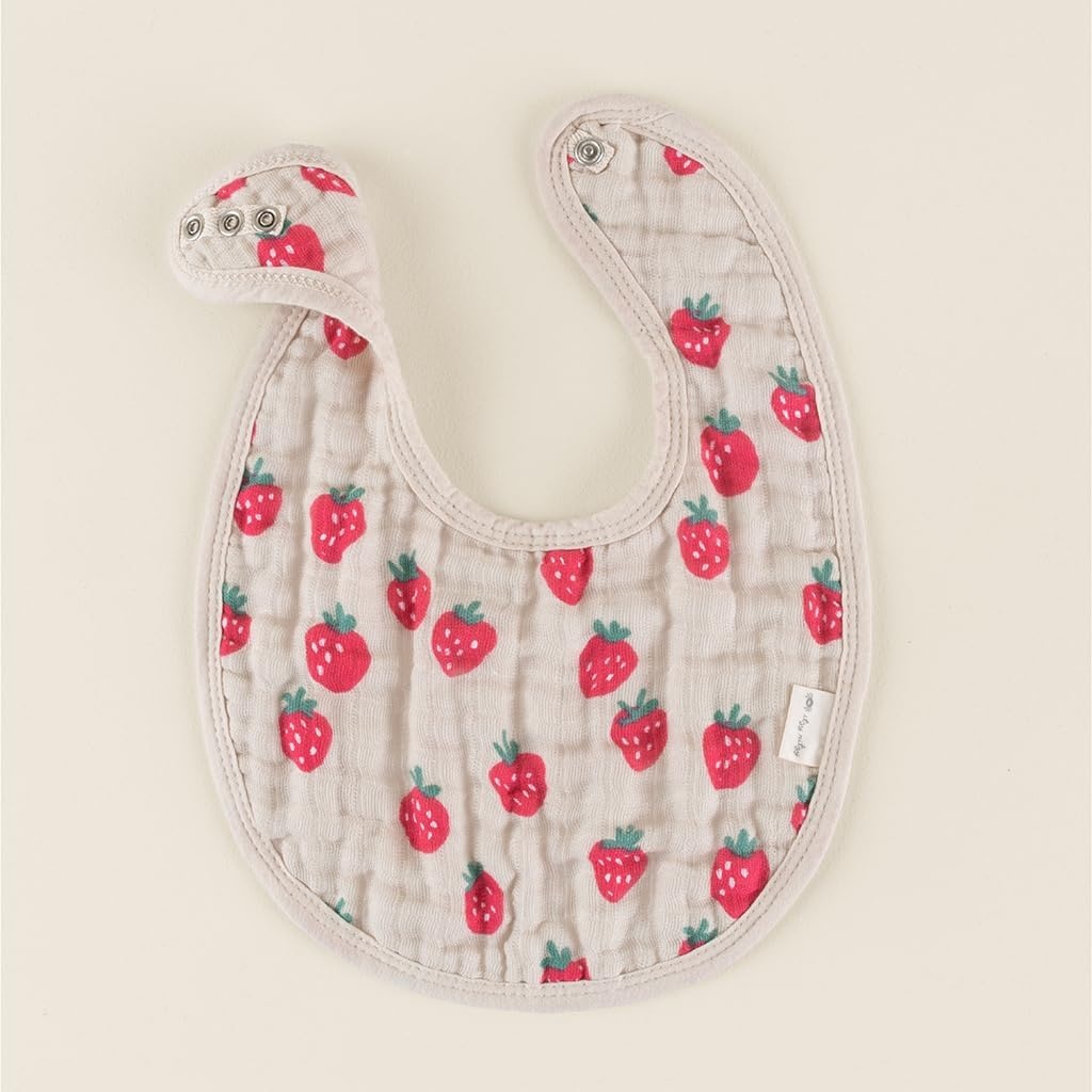 image:imageItzy Ritzy Set of 3 Baby Bibs UltraSoft Adjustable Infant amp Toddler Bibs Made of TripleLayer Cotton Muslin Ideal for Drooling Teething amp Eating 3 Stylish Coordinating Prints CheckerboardStrawberry