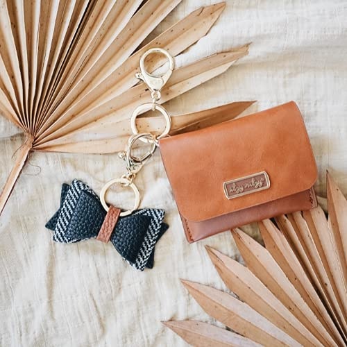 image:imageItzy Ritzy Itzy Mini Keychain Wallet Small Card Holder Can Clip to Diaper Bag Purse Travel Bag or Keychain Cognac