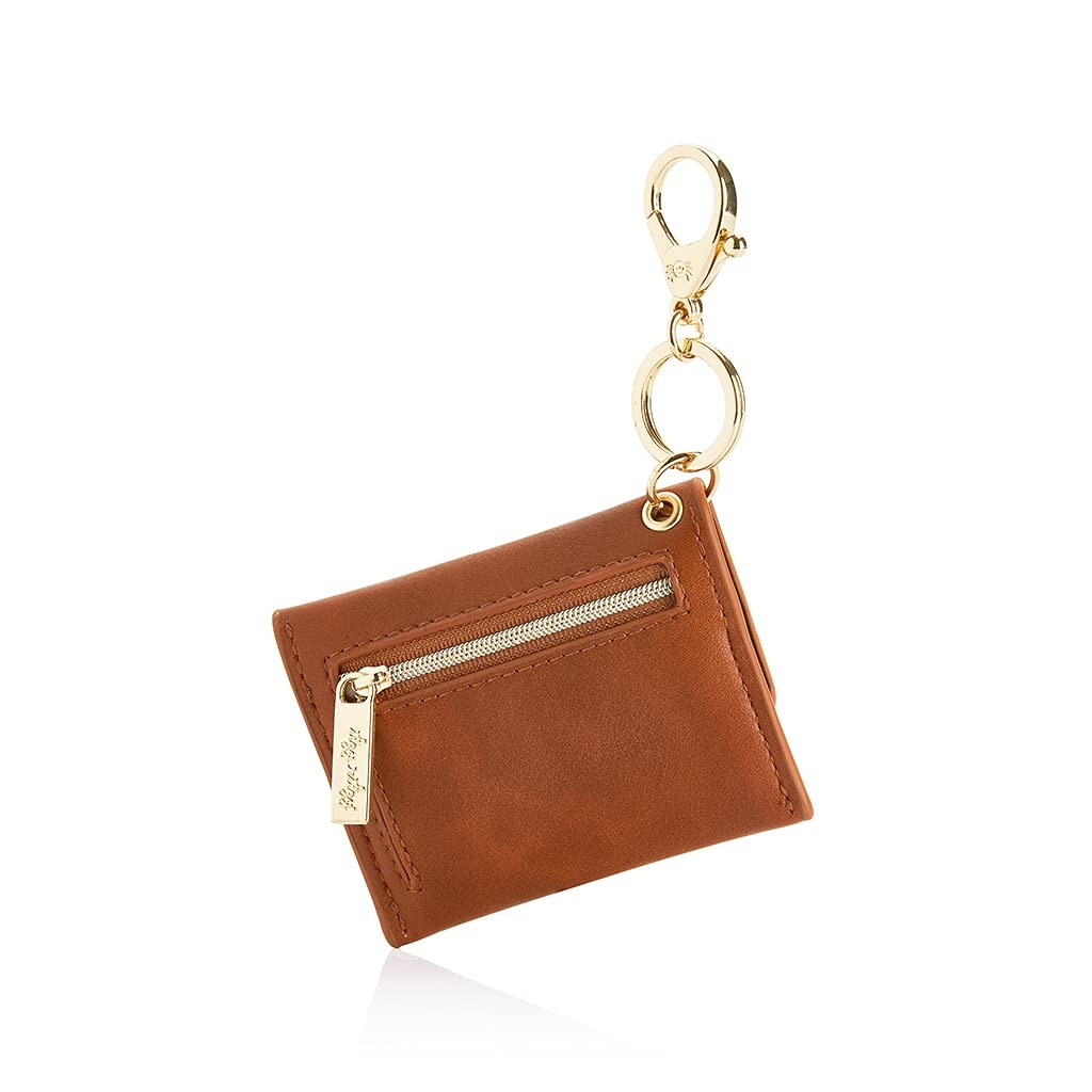 image:imageItzy Ritzy Itzy Mini Keychain Wallet Small Card Holder Can Clip to Diaper Bag Purse Travel Bag or Keychain Cognac