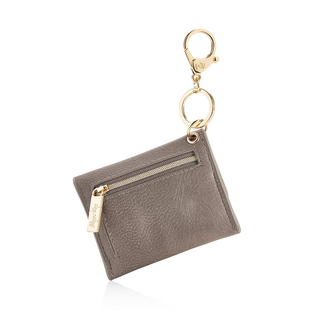 image:imageItzy Ritzy Itzy Mini Keychain Wallet Small Card Holder Can Clip to Diaper Bag Purse Travel Bag or Keychain Taupe