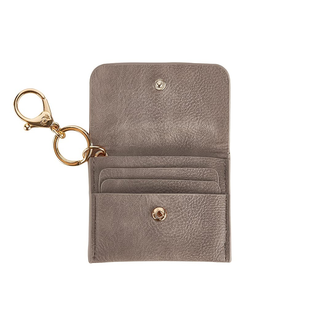 image:imageItzy Ritzy Itzy Mini Keychain Wallet Small Card Holder Can Clip to Diaper Bag Purse Travel Bag or Keychain Taupe