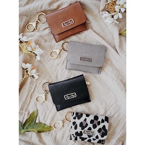image:imageItzy Ritzy Itzy Mini Keychain Wallet Small Card Holder Can Clip to Diaper Bag Purse Travel Bag or Keychain Taupe