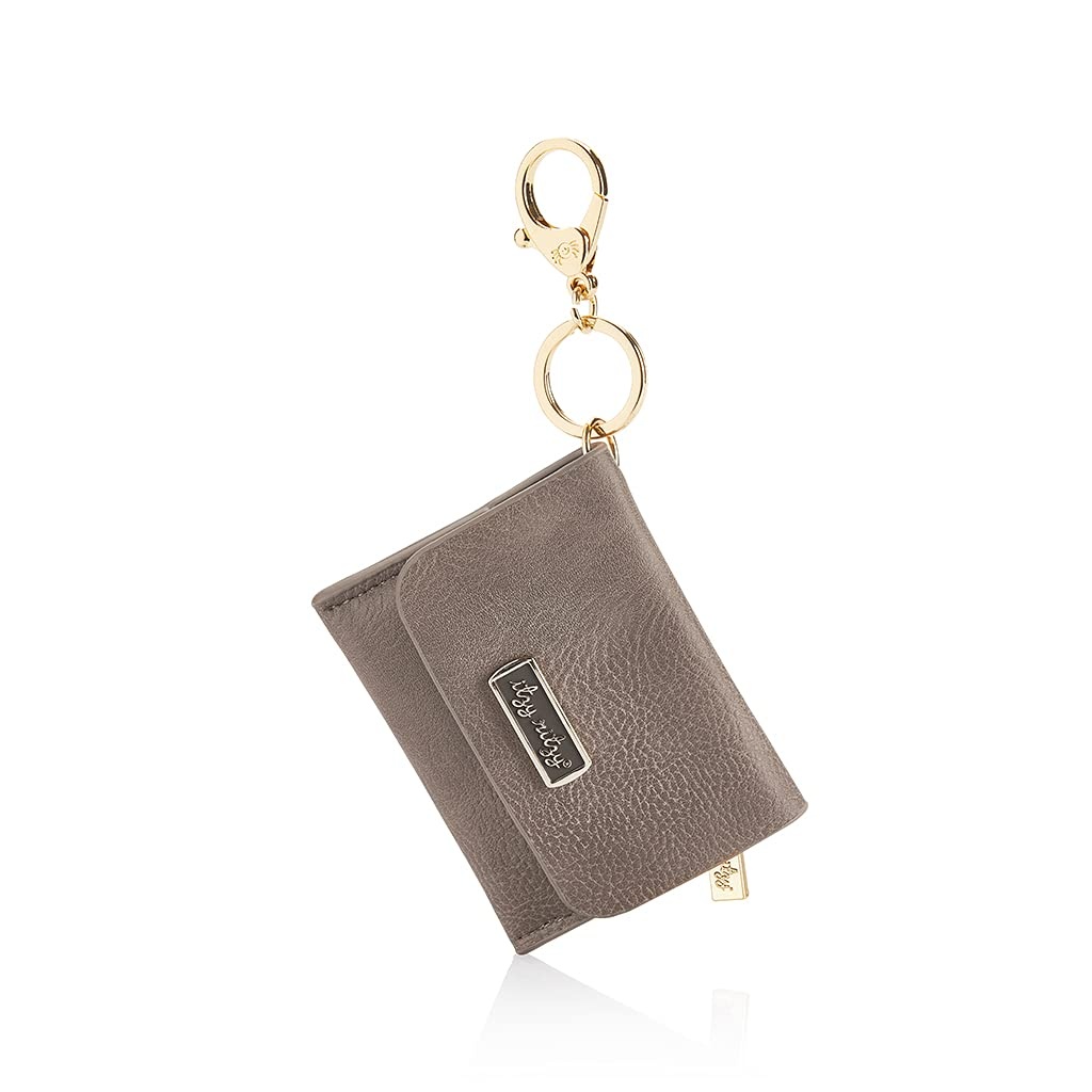 image:imageItzy Ritzy Itzy Mini Keychain Wallet Small Card Holder Can Clip to Diaper Bag Purse Travel Bag or Keychain Taupe