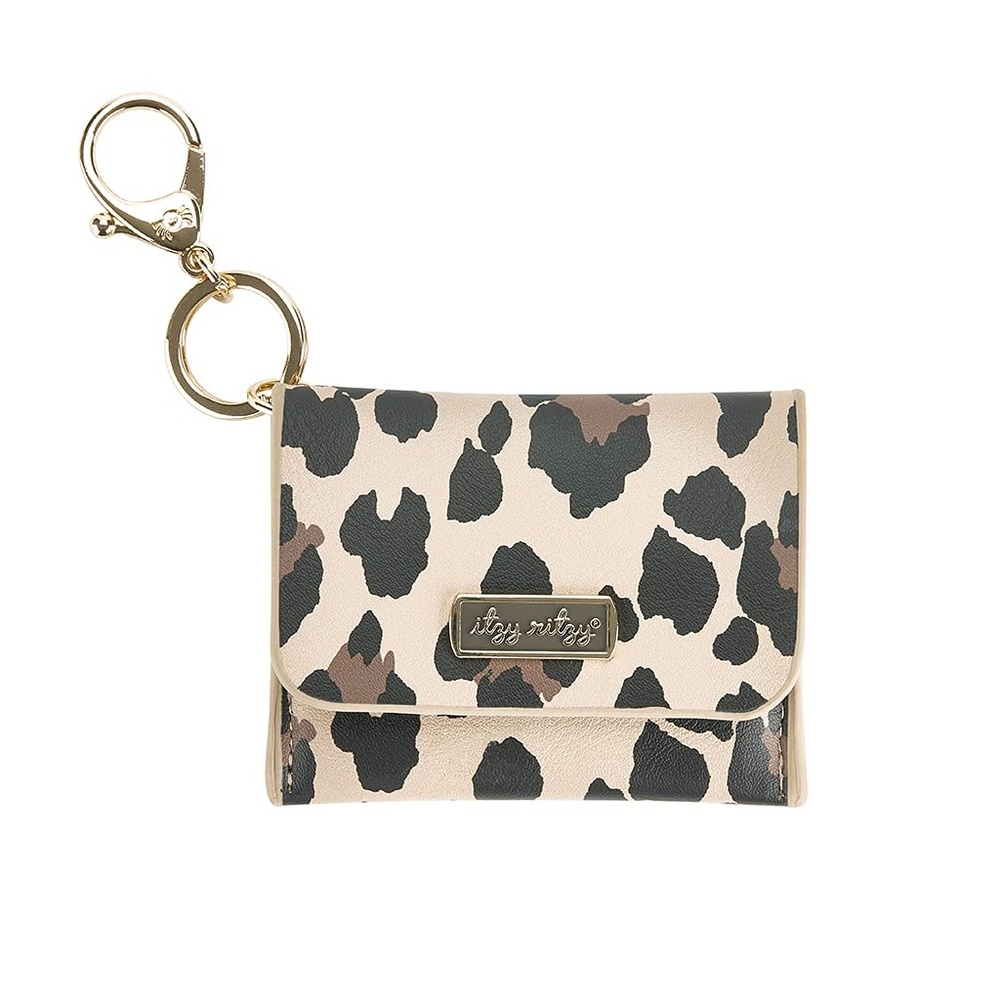 image:imageItzy Ritzy Itzy Mini Keychain Wallet Small Card Holder Can Clip to Diaper Bag Purse Travel Bag or Keychain Leopard