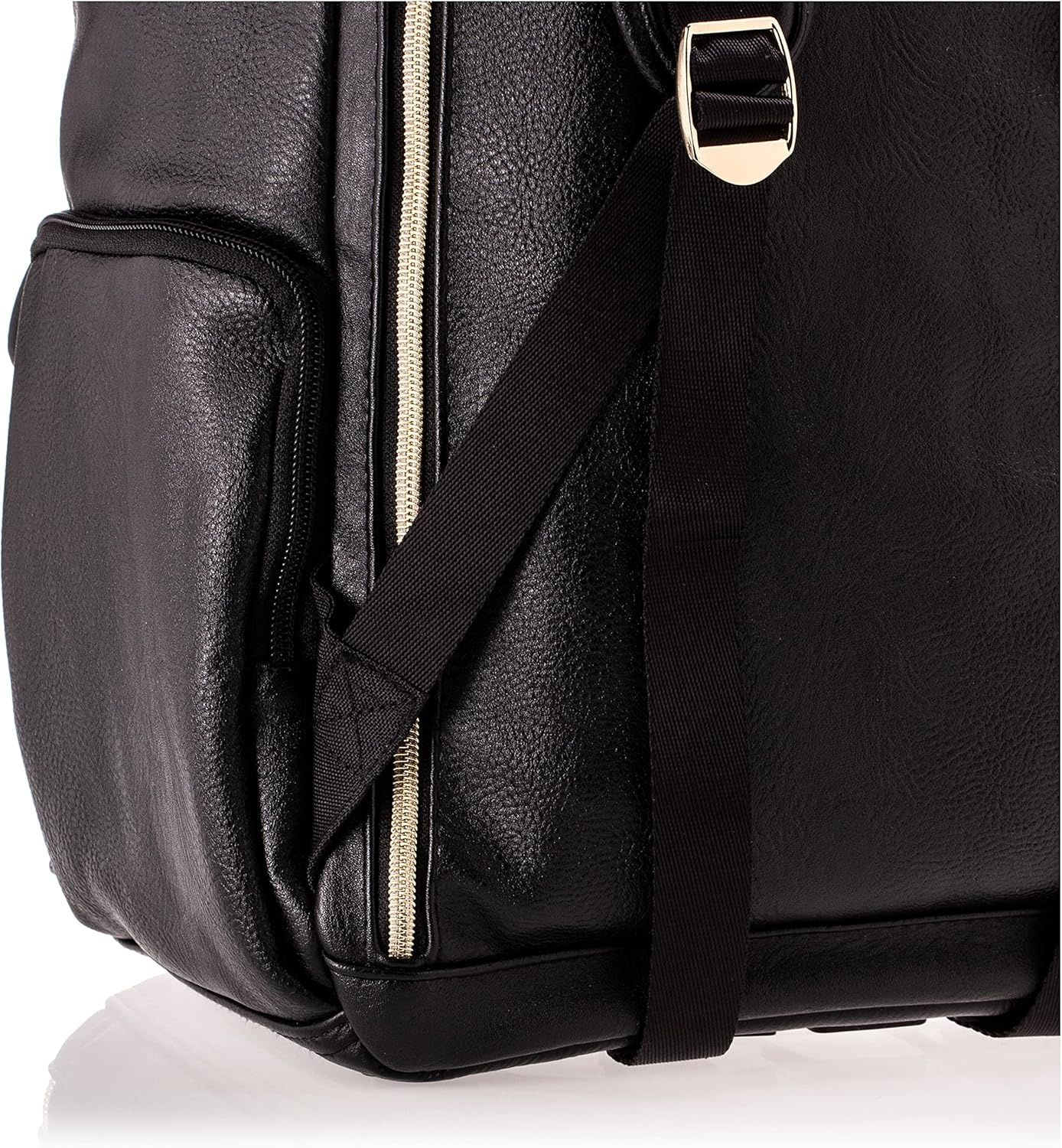 image:imageItzy Ritzy Diaper Bag Backpack Large Capacity Boss Baby Backpack Diaper Bag Featuring 17 Pockets Changing Pad Stroller Clips and Comfortable Backpack Straps Black With Gold HardwareBlack With Gold Hardware