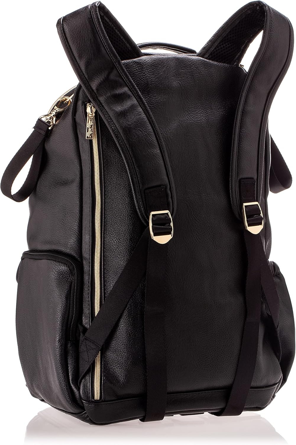 image:imageItzy Ritzy Diaper Bag Backpack Large Capacity Boss Baby Backpack Diaper Bag Featuring 17 Pockets Changing Pad Stroller Clips and Comfortable Backpack Straps Black With Gold HardwareBlack With Gold Hardware