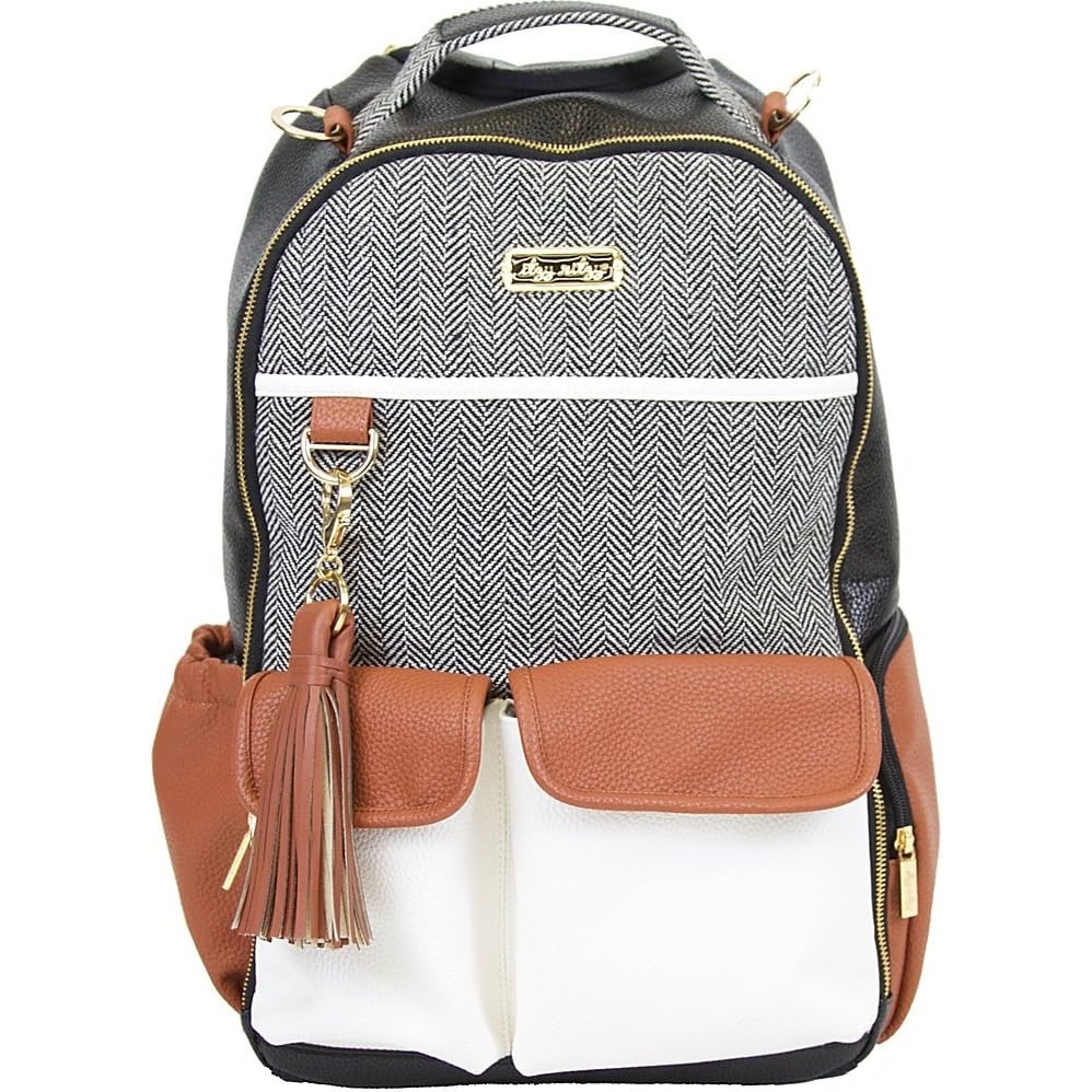 image:imageItzy Ritzy Diaper Bag Backpack Large Capacity Boss Baby Backpack Diaper Bag Featuring 17 Pockets Changing Pad Stroller Clips and Comfortable Backpack Straps Black With Gold HardwareCoffee Cream