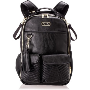image:imageItzy Ritzy Diaper Bag Backpack  Large Capacity Boss Baby Backpack Diaper Bag Featuring 17 Pockets Changing Pad Stroller Clips and Comfortable Backpack Straps Black With Gold HardwareBlack With Gold Hardware