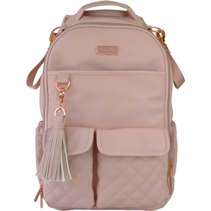 image:imageItzy Ritzy Diaper Bag Backpack  Large Capacity Boss Baby Backpack Diaper Bag Featuring 17 Pockets Changing Pad Stroller Clips and Comfortable Backpack Straps Black With Gold HardwareBlush