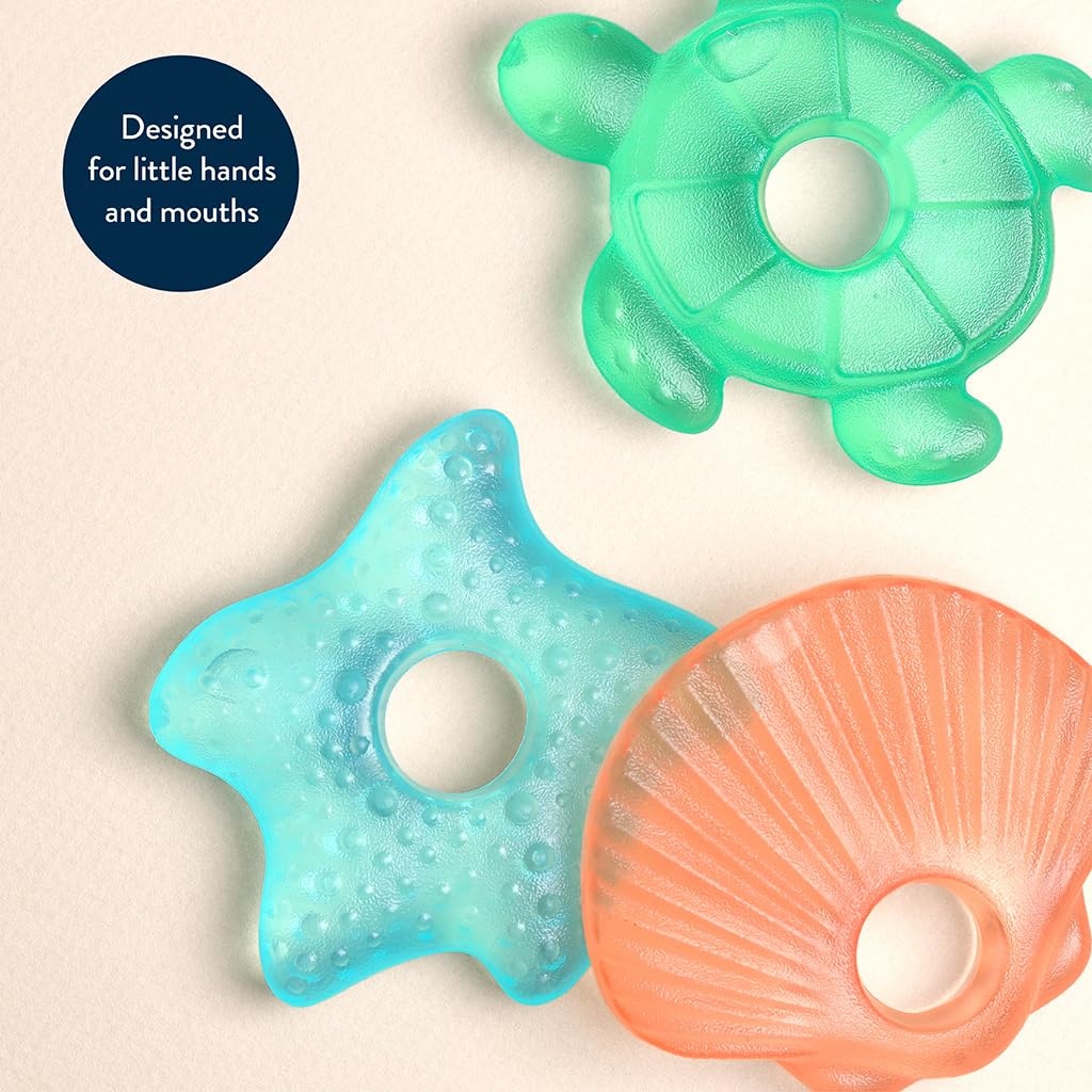 image:imageItzy Ritzy WaterFilled Teethers Cold Cutie Coolers Textured On Both Sides to Massage Sore Gums amp Emerging Teeth Can Be Chilled in Refrigerator Set of 3 Seaside Water TeethersSeaside