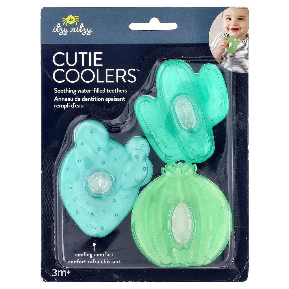 image:imageItzy Ritzy WaterFilled Teethers Cold Cutie Coolers Textured On Both Sides to Massage Sore Gums amp Emerging Teeth Can Be Chilled in Refrigerator Set of 3 Seaside Water TeethersCactus