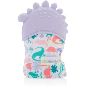 image:imageItzy Ritzy Silicone Teething Mitt  Soothing Infant Teething Mitten with Adjustable Strap Crinkle Sound amp Textured Silicone to Soothe Sore amp Swollen Gums  For Ages 3 Months amp Up LlamaPurple Dinosaur