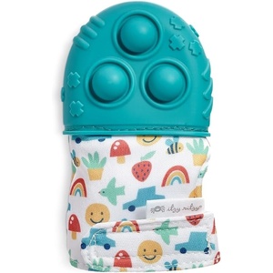 image:imageItzy Ritzy Silicone Teething Mitt  Soothing Infant Teething Mitten with Adjustable Strap Crinkle Sound amp Textured Silicone to Soothe Sore amp Swollen Gums  for Ages 3 Months amp Up Blush UnicornTeal
