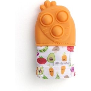 image:imageItzy Ritzy Silicone Teething Mitt  Soothing Infant Teething Mitten with Adjustable Strap Crinkle Sound amp Textured Silicone to Soothe Sore amp Swollen Gums  For Ages 3 Months amp Up LlamaCarrot