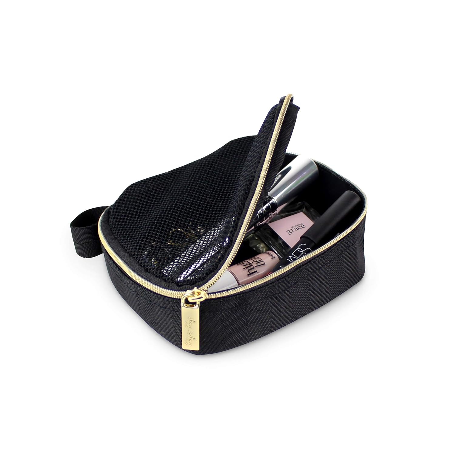 image:imageItzy Ritzy Packing Cubes For Travel Set of 3 Packing Cubes or Travel Organizers Each Cube Features a Mesh Top Double Zippers and a Fabric Handle Purple DinosaursBlack with Gold Hardware