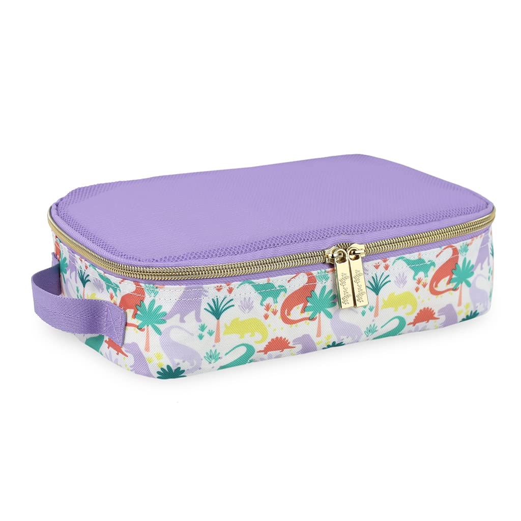 image:imageItzy Ritzy Packing Cubes For Travel Set of 3 Packing Cubes or Travel Organizers Each Cube Features a Mesh Top Double Zippers and a Fabric Handle Purple DinosaursPurple Dinosaurs