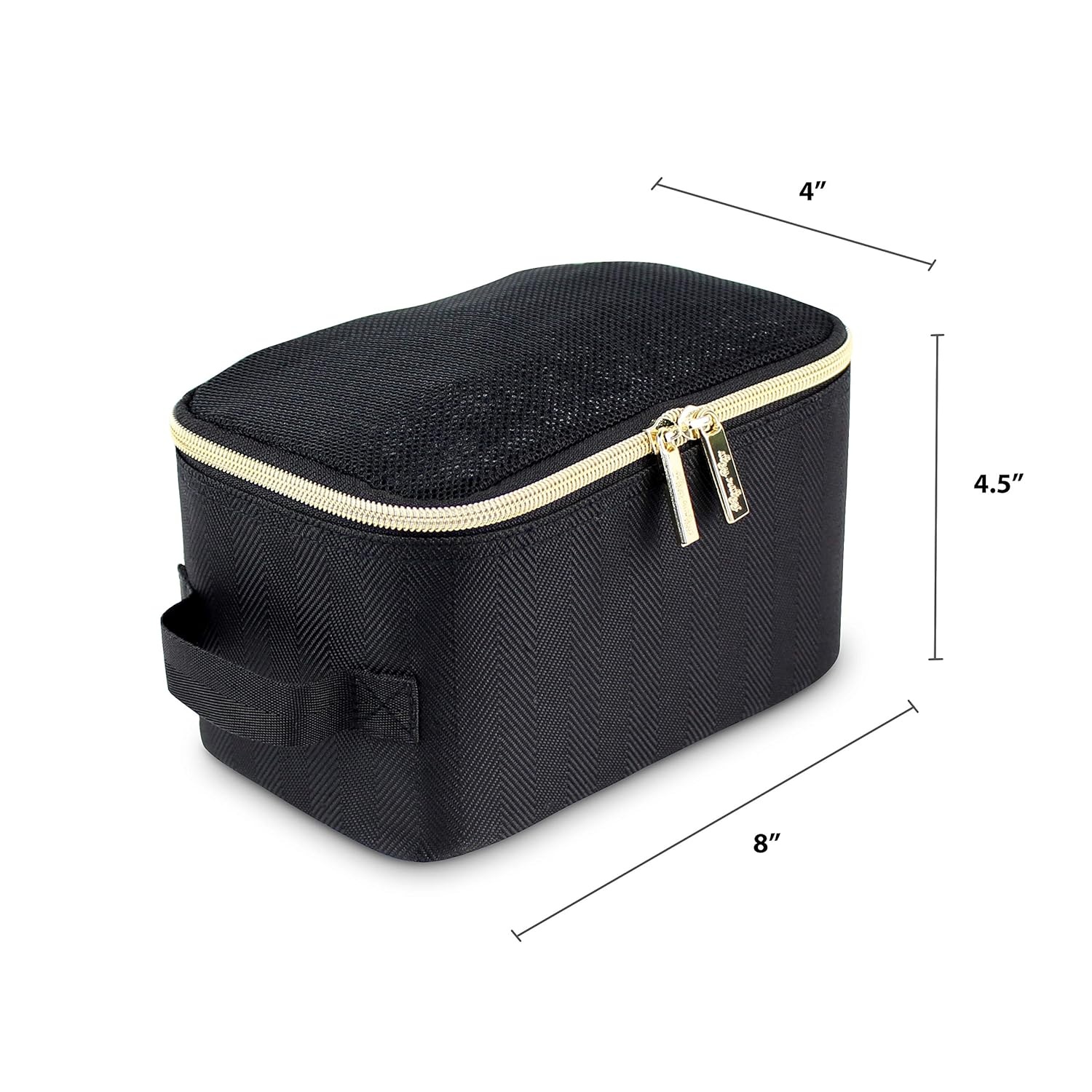 image:imageItzy Ritzy Packing Cubes For Travel Set of 3 Packing Cubes or Travel Organizers Each Cube Features a Mesh Top Double Zippers and a Fabric Handle Purple DinosaursBlack with Gold Hardware
