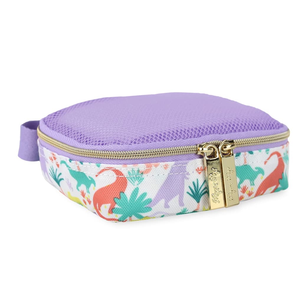 image:imageItzy Ritzy Packing Cubes For Travel Set of 3 Packing Cubes or Travel Organizers Each Cube Features a Mesh Top Double Zippers and a Fabric Handle Purple DinosaursPurple Dinosaurs