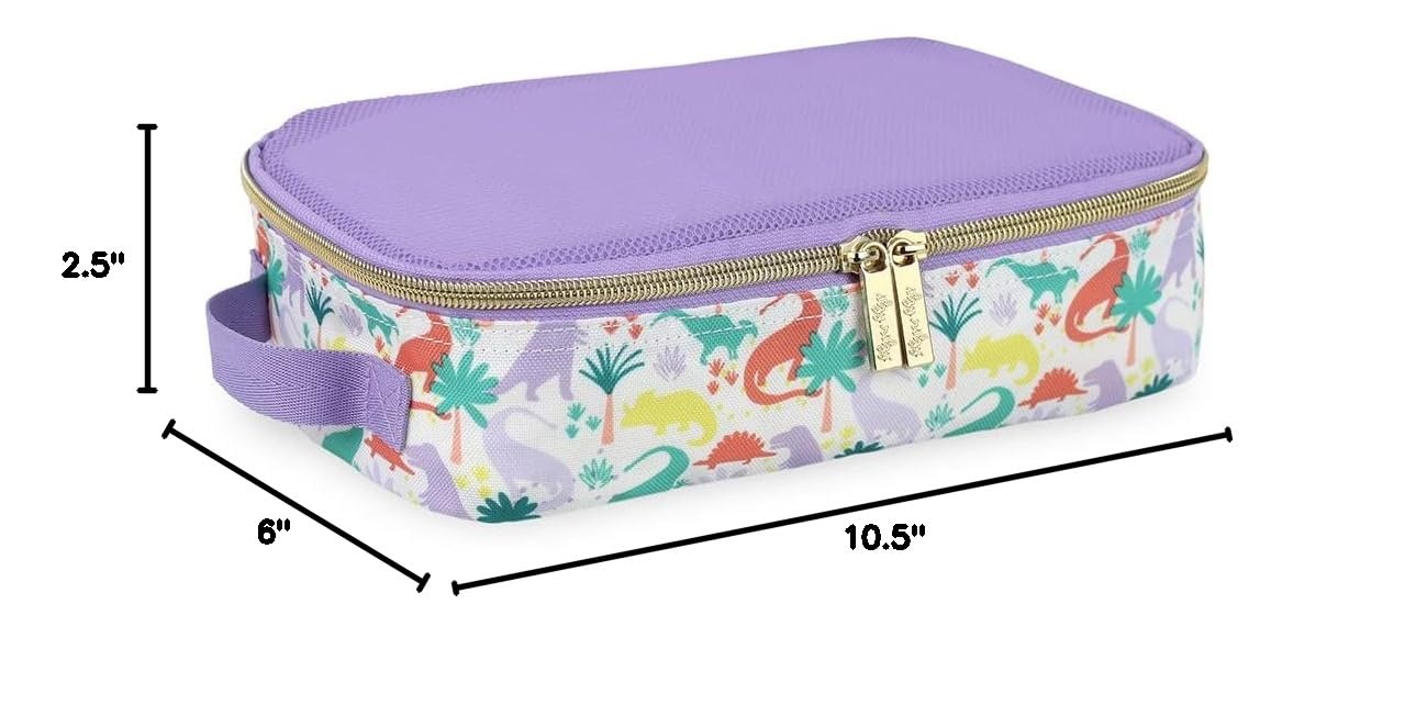image:imageItzy Ritzy Packing Cubes For Travel Set of 3 Packing Cubes or Travel Organizers Each Cube Features a Mesh Top Double Zippers and a Fabric Handle Purple DinosaursPurple Dinosaurs