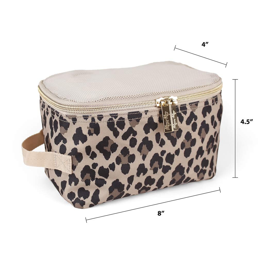 image:imageItzy Ritzy Packing Cubes For Travel Set of 3 Packing Cubes or Travel Organizers Each Cube Features a Mesh Top Double Zippers and a Fabric Handle Purple DinosaursLeopard