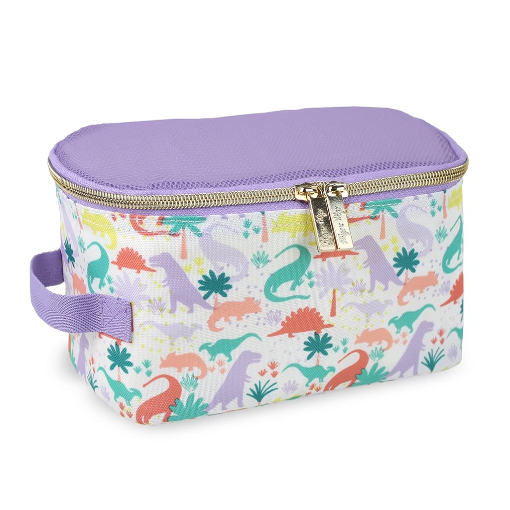 image:imageItzy Ritzy Packing Cubes For Travel Set of 3 Packing Cubes or Travel Organizers Each Cube Features a Mesh Top Double Zippers and a Fabric Handle Purple DinosaursPurple Dinosaurs