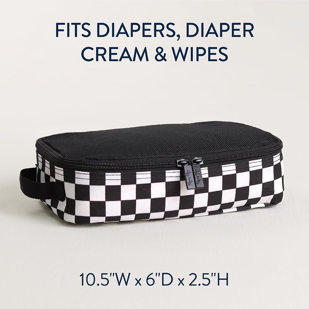image:imageItzy Ritzy Packing Cubes For Travel Set of 3 Packing Cubes or Travel Organizers Each Cube Features a Mesh Top Double Zippers and a Fabric Handle Purple DinosaursBlack White Checkerboard