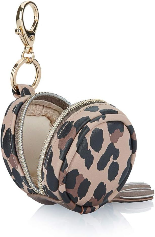 image:imageItzy Ritzy Pacifier Holder Case with Clip Pacifier Case Includes Clasp to Easily Attach to a Diaper Bag or Purse Measures 25 in Diameter and Holds 2 Pacifiers Milk amp HoneyLeopard