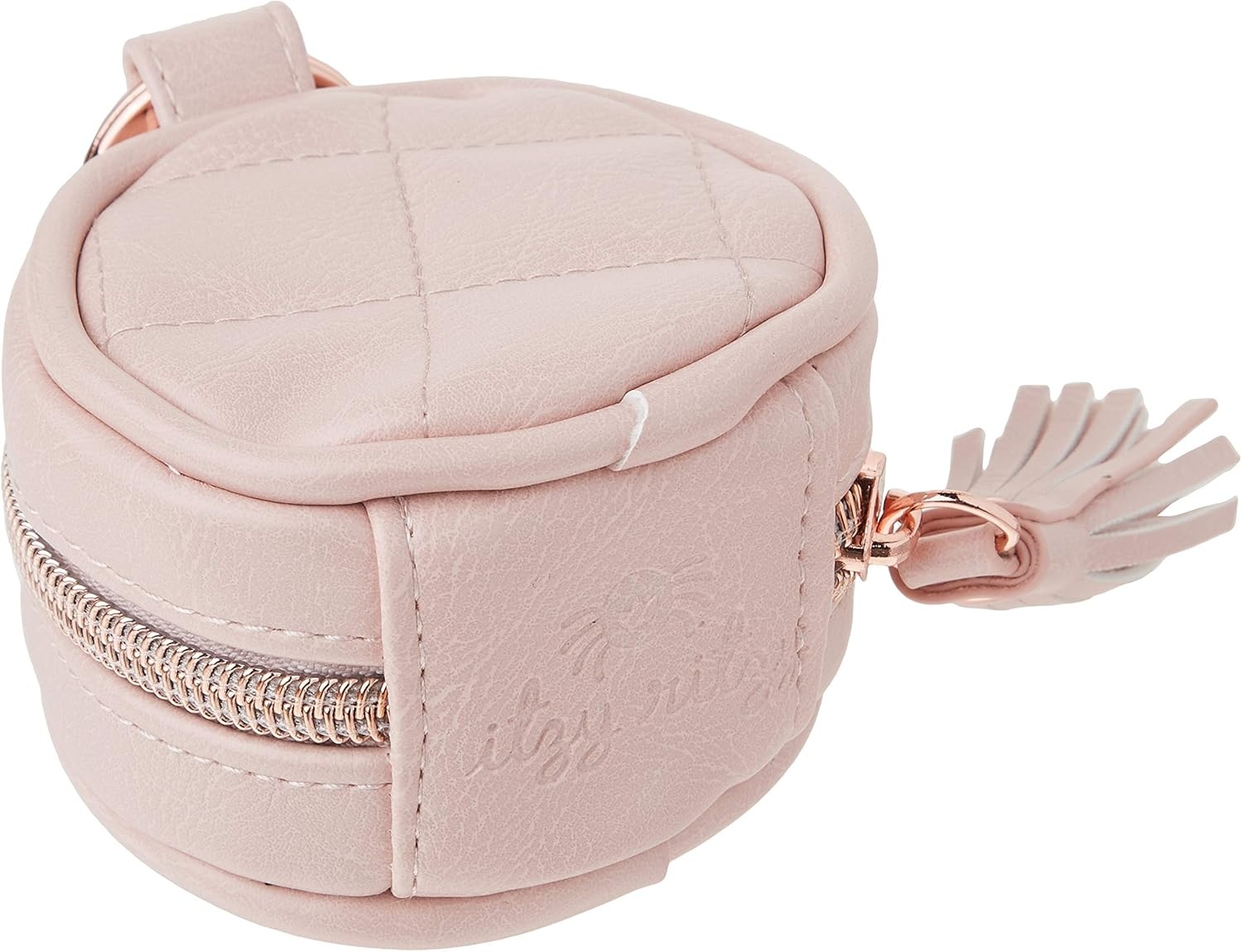 image:imageItzy Ritzy Pacifier Holder Case with Clip Pacifier Case Includes Clasp to Easily Attach to a Diaper Bag or Purse Measures 25 in Diameter and Holds 2 Pacifiers Milk amp HoneyBlush