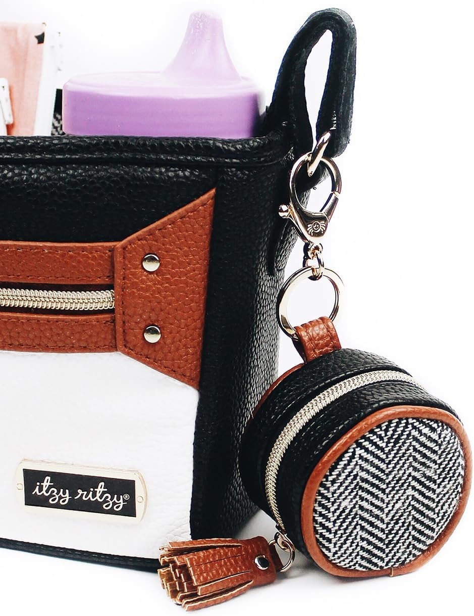 image:imageItzy Ritzy Pacifier Holder Case with Clip Pacifier Case Includes Clasp to Easily Attach to a Diaper Bag or Purse Measures 25 in Diameter and Holds 2 Pacifiers Milk amp HoneyCoffee Cream