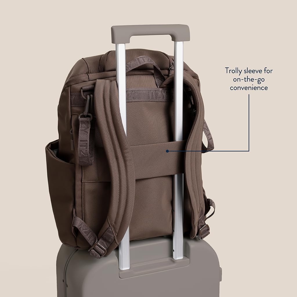 image:imageItzy Ritzy Belong Bucket Backpack Lightweight Diaper Bag Backpack Featuring 16 Pockets Bucket Top Opening Stroller Straps amp Changing Pad Organized and Stylish Everyday Family Backpack GreenChocolate