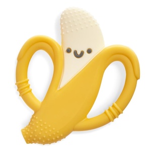 image:imageItzy Ritzy StrawberryShaped Baby Teether with Handles  Silicone Teether for Babies with EasyGrab Handles and Textured Teethable Surfaces  Baby Teething Toy for 3 Months amp Up StrawberryBanana