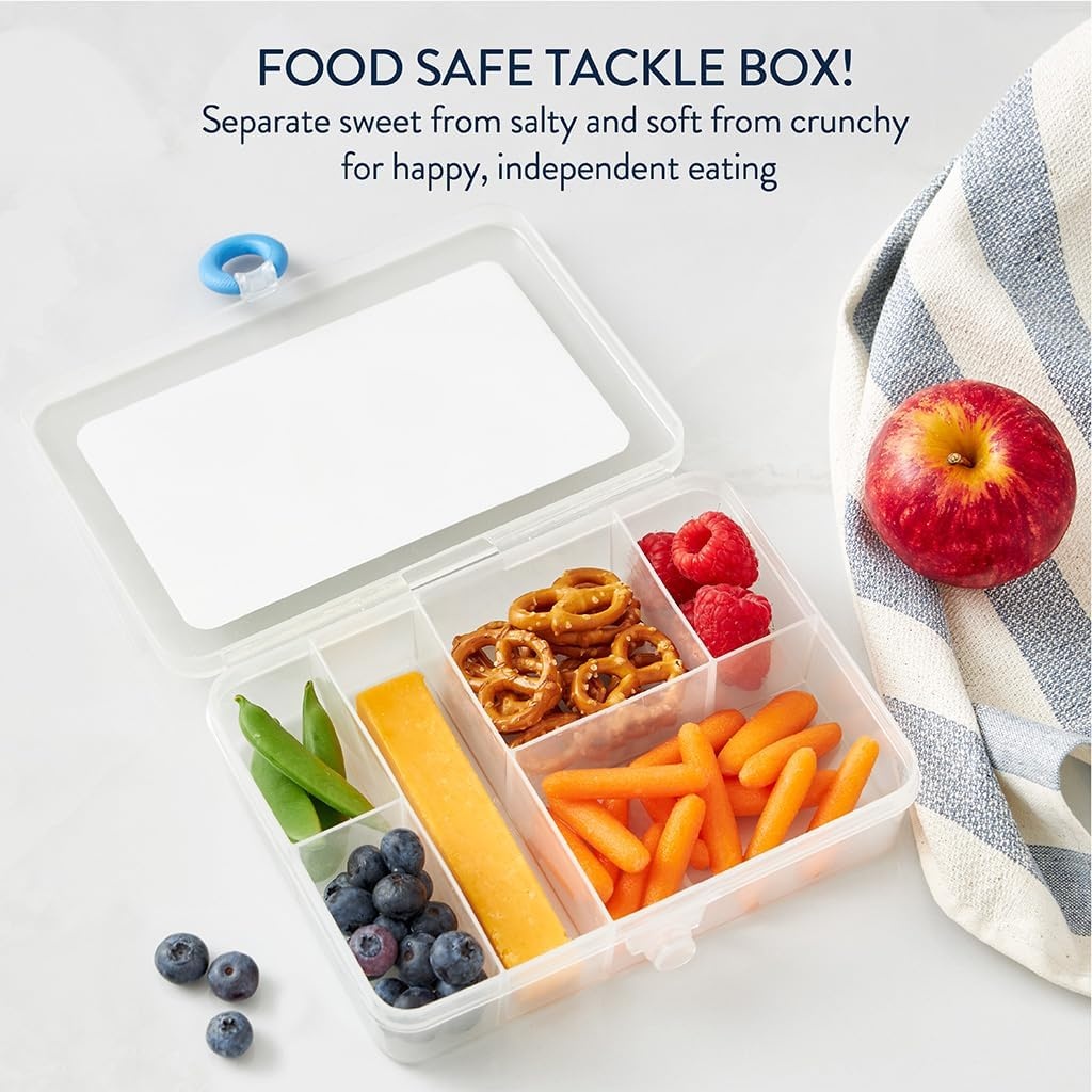 image:imageItzy Ritzy Divided Snack Box BPAFree Travel Snack Container with 6 Compartments and SnapTight Lid Convenient Food Storage for Car Rides Daycare and OntheGo