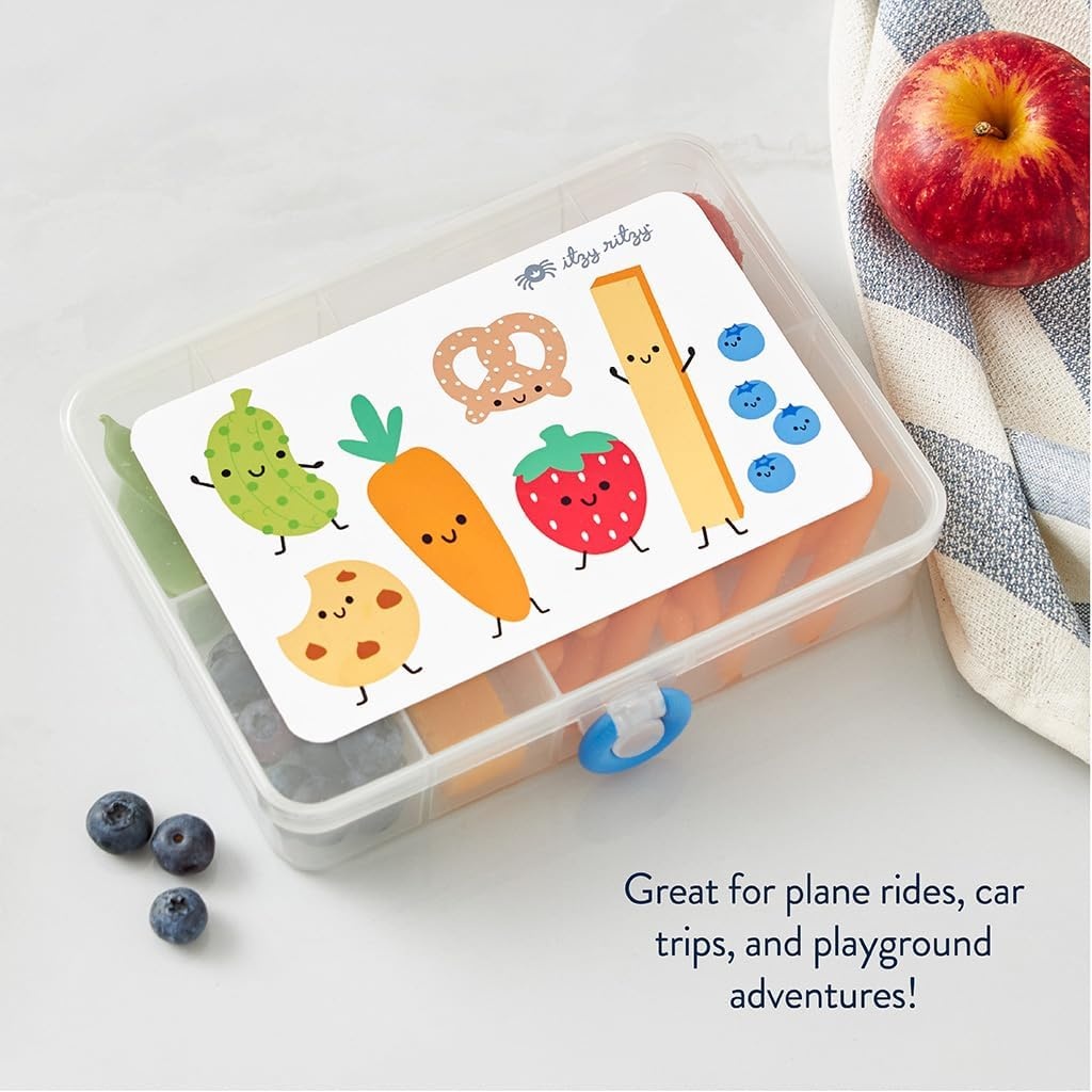 image:imageItzy Ritzy Divided Snack Box BPAFree Travel Snack Container with 6 Compartments and SnapTight Lid Convenient Food Storage for Car Rides Daycare and OntheGo