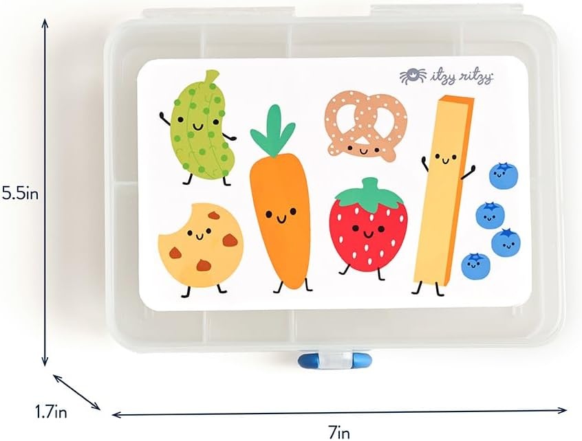 image:imageItzy Ritzy Divided Snack Box BPAFree Travel Snack Container with 6 Compartments and SnapTight Lid Convenient Food Storage for Car Rides Daycare and OntheGo