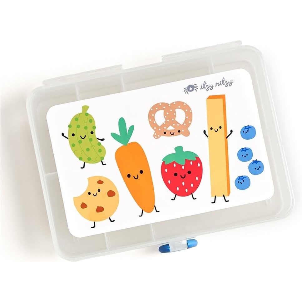 image:imageItzy Ritzy Divided Snack Box BPAFree Travel Snack Container with 6 Compartments and SnapTight Lid Convenient Food Storage for Car Rides Daycare and OntheGo