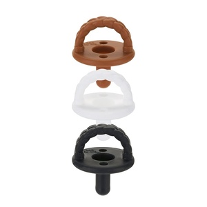 image:imageItzy Ritzy Silicone Pacifiers for Newborn  Itzy Soother Pacifiers Feature Collapsible Handle amp Two Air Holes for Added Safety  for Ages 06 Months Coffee amp Cream Set of 3 in White Tan amp BrownWhiteTanBrown